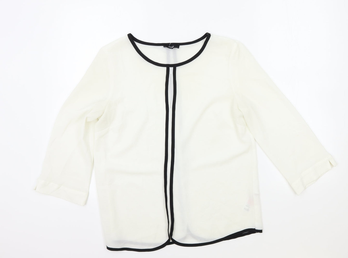 Womens UK Size S Wallis White Basic Blouse