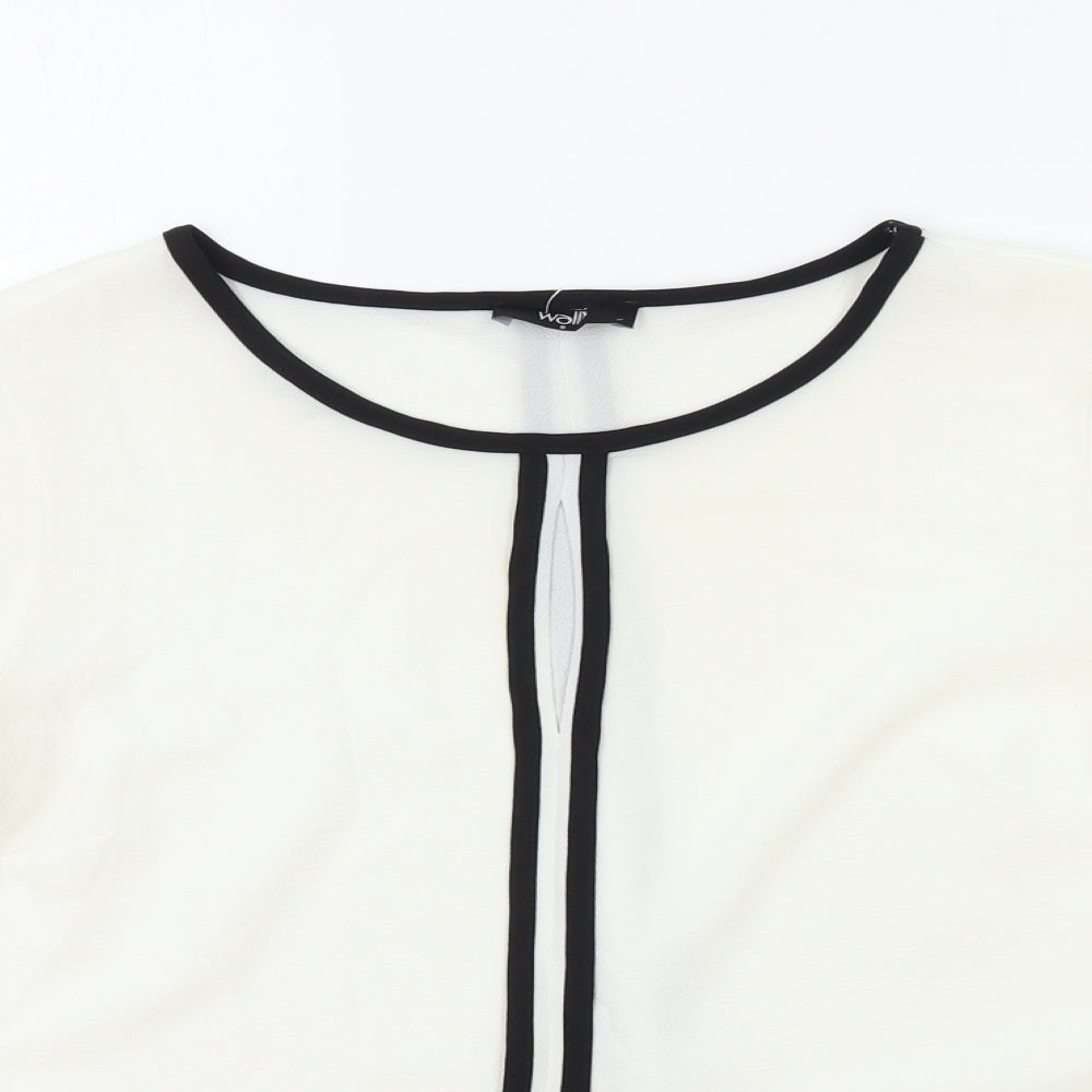 Womens UK Size S Wallis White Basic Blouse