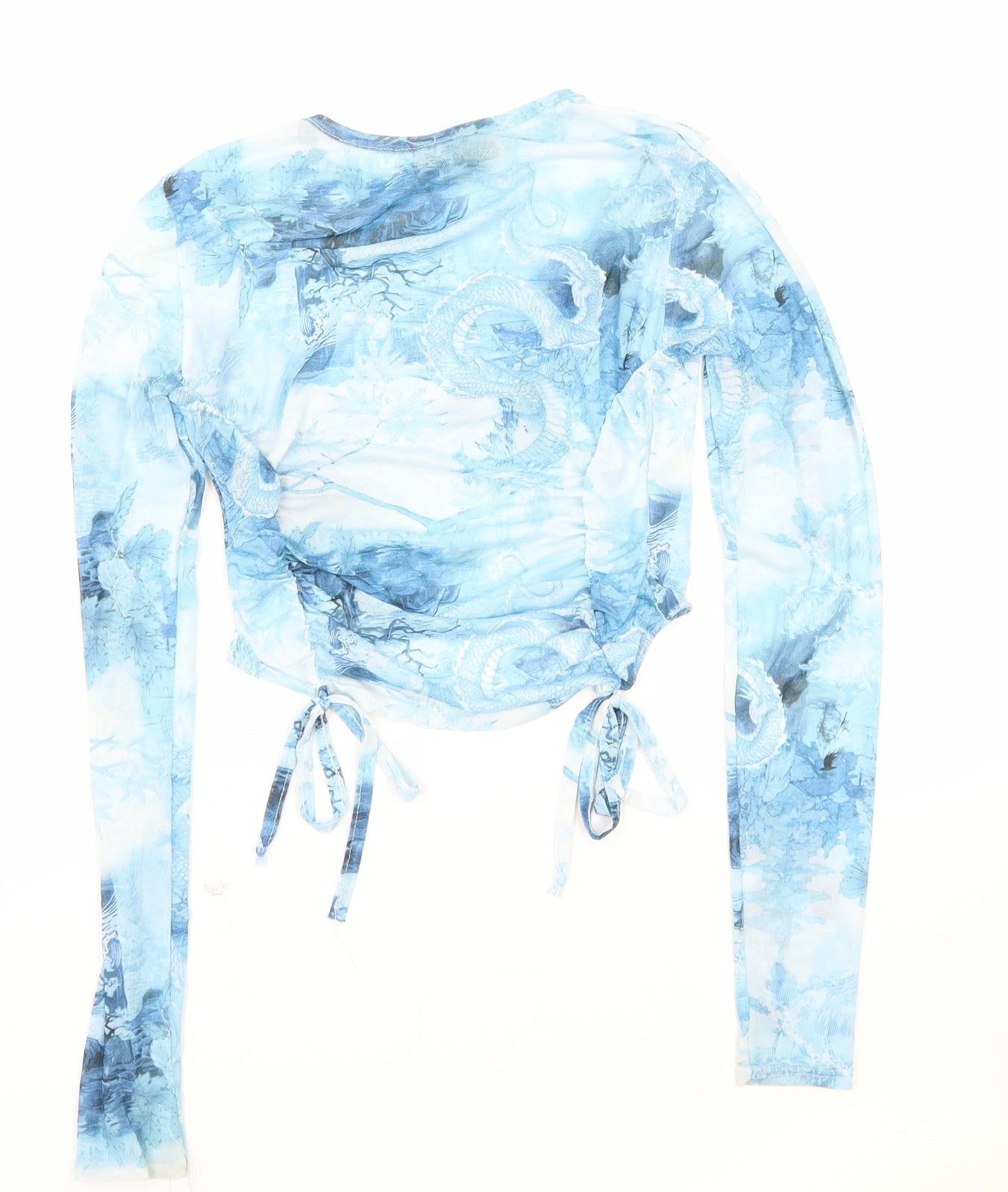 Womens UK Size 8 PRETTYLITTLETHING Blue Cropped T-Shirt