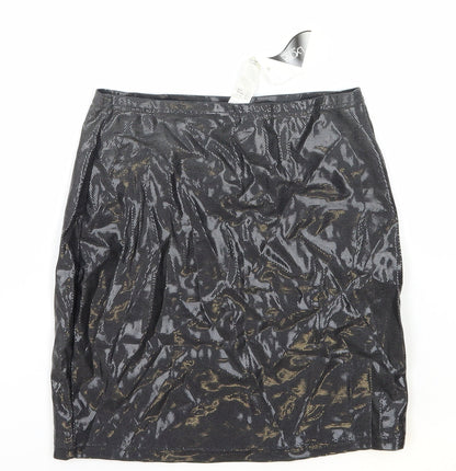 Knickerbox Womens Black Elastane Straight & Pencil Skirt Size 12