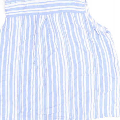 Womens UK Size 18 Papaya Blue Basic Button-Up
