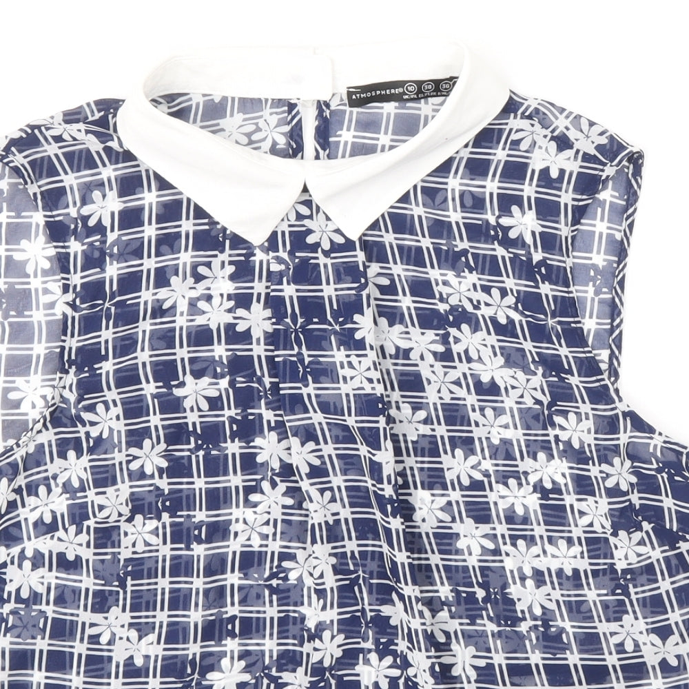Womens UK Size 10 Atmosphere Blue Basic Blouse