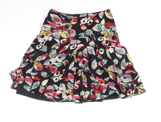 Dorothy Perkins Womens Multicoloured Geometric Cotton A-Line Skirt Size 6 Zip
