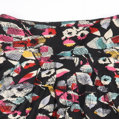 Dorothy Perkins Womens Multicoloured Geometric Cotton A-Line Skirt Size 6 Zip