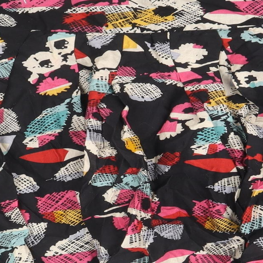 Dorothy Perkins Womens Multicoloured Geometric Cotton A-Line Skirt Size 6 Zip