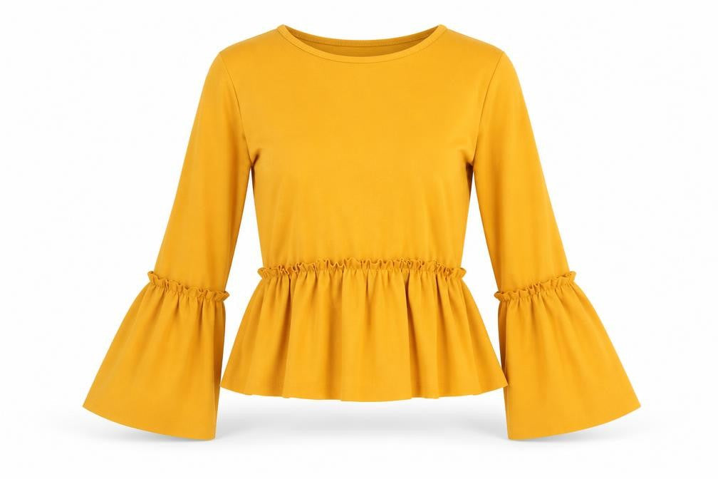 Womens UK Size 14 Select Yellow Basic Blouse