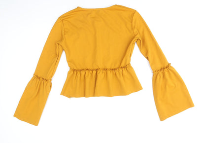 Womens UK Size 14 Select Yellow Basic Blouse
