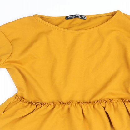 Womens UK Size 14 Select Yellow Basic Blouse