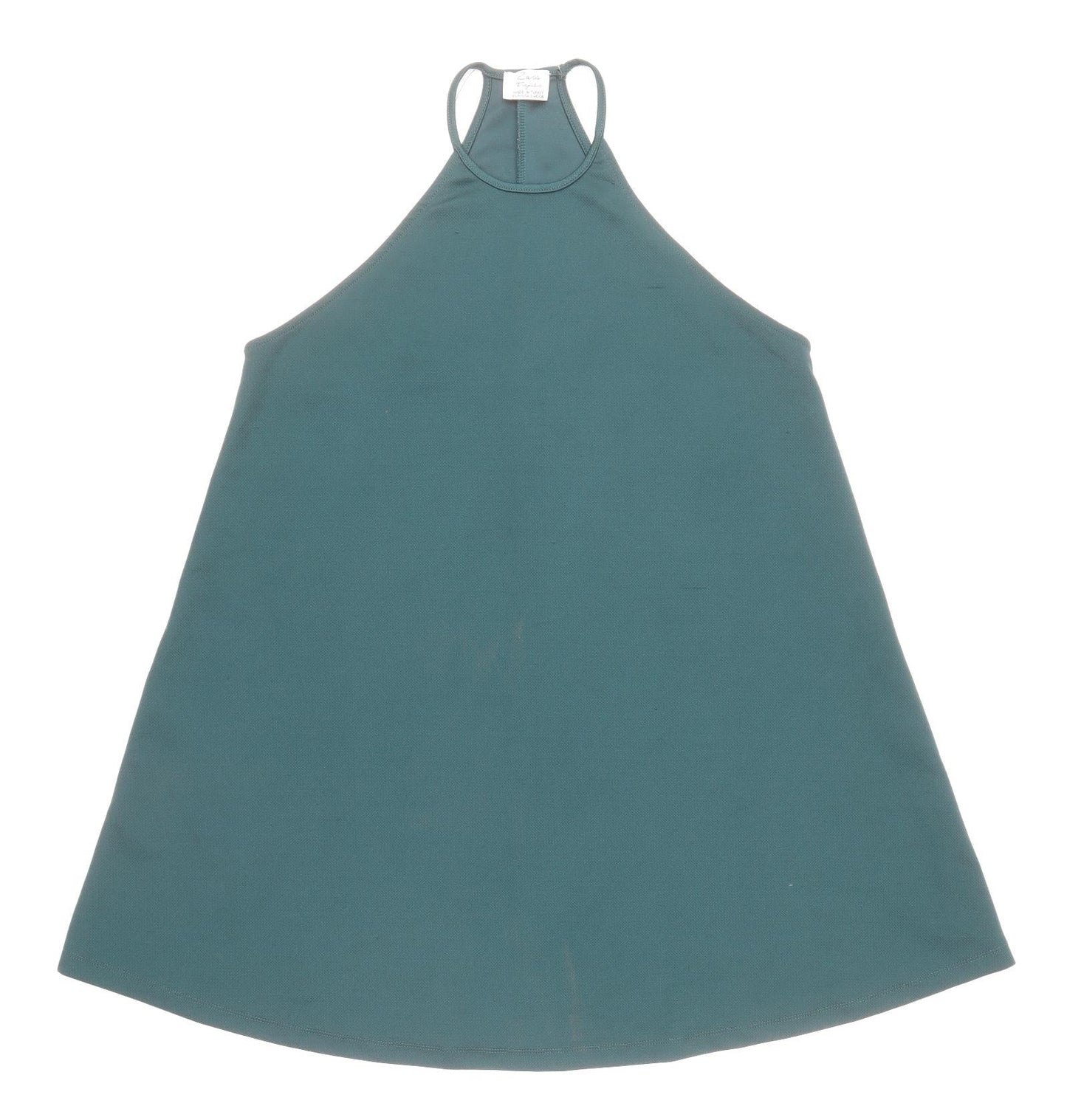 Zara Womens Green Polyester Trapeze & Swing Size S Round Neck Pullover