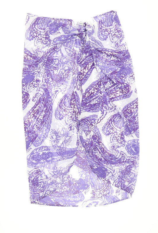 Nightingales Womens Purple Geometric Polyester Straight & Pencil Skirt Size 10 Tie - Size 10-18