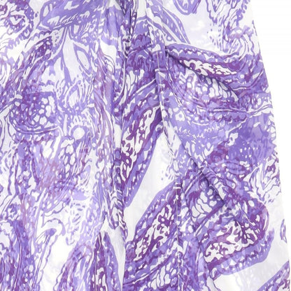 Nightingales Womens Purple Geometric Polyester Straight & Pencil Skirt Size 10 Tie - Size 10-18