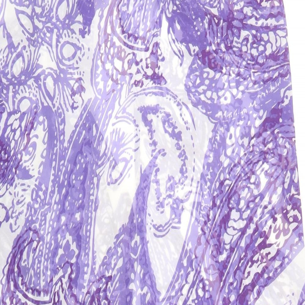 Nightingales Womens Purple Geometric Polyester Straight & Pencil Skirt Size 10 Tie - Size 10-18