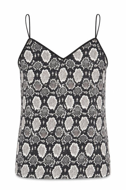 Topshop Womens Grey Animal Print Polyester Camisole Tank Size 8 V-Neck - Snake Skin Print