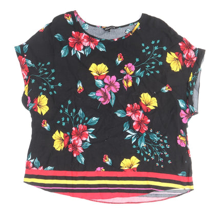 Womens UK Size 12 Peacocks Multicoloured Basic Blouse
