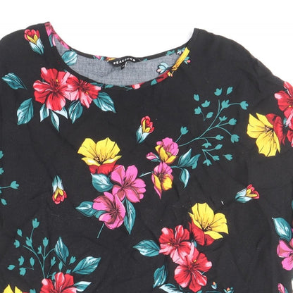 Womens UK Size 12 Peacocks Multicoloured Basic Blouse