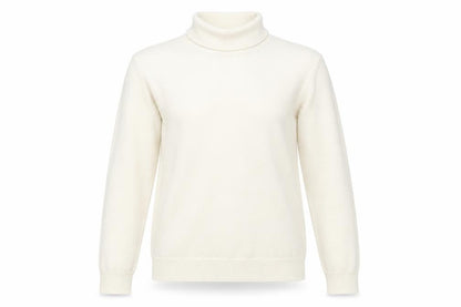Czarina Womens Ivory Roll Neck Acrylic Pullover Jumper Size 12