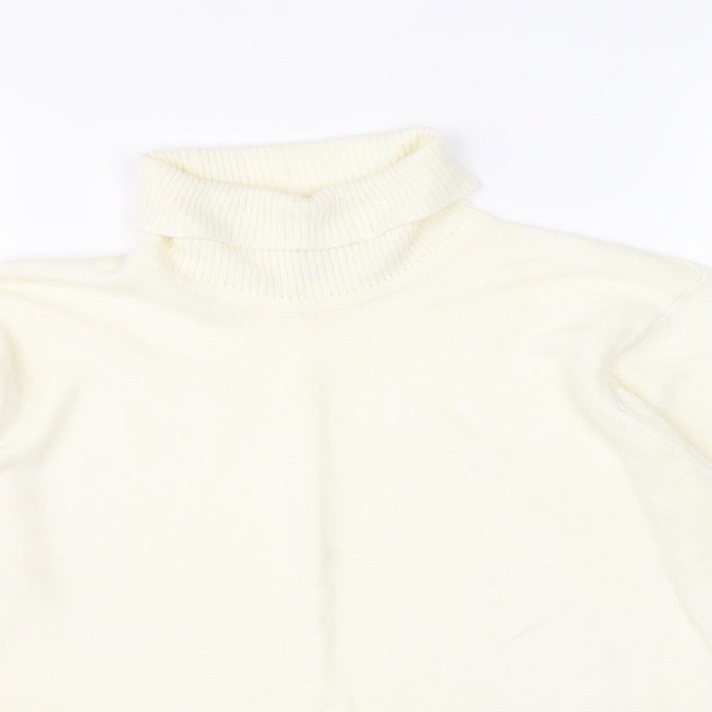 Czarina Womens Ivory Roll Neck Acrylic Pullover Jumper Size 12