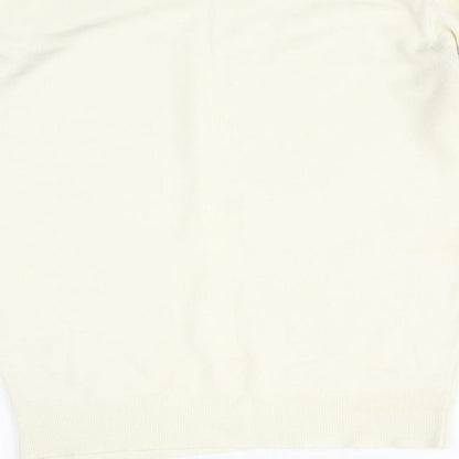 Czarina Womens Ivory Roll Neck Acrylic Pullover Jumper Size 12