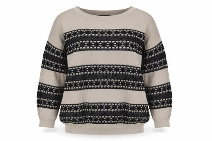 Warehouse Womens Brown Round Neck Floral Cotton Pullover Jumper Size 14