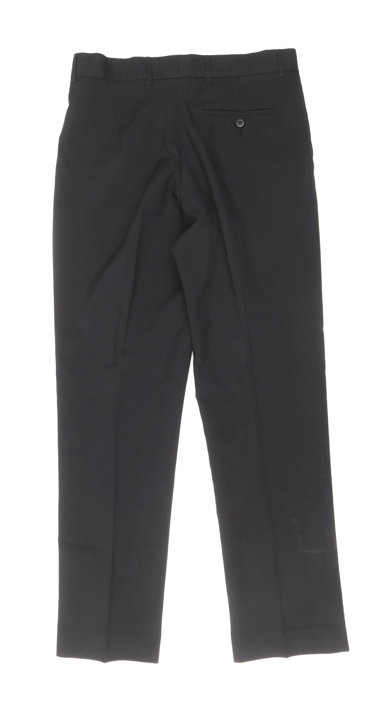 George Mens Black Polyester Dress Pants Trousers Size 32 in Regular Zip