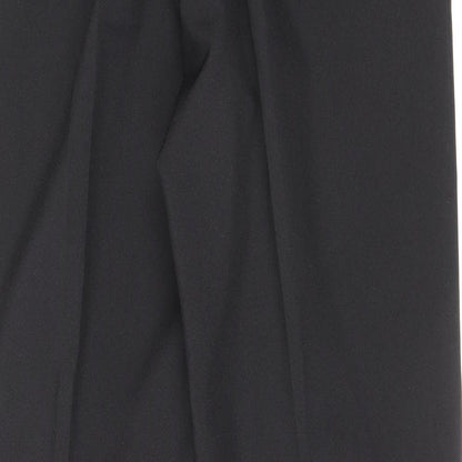 George Mens Black Polyester Dress Pants Trousers Size 32 in Regular Zip