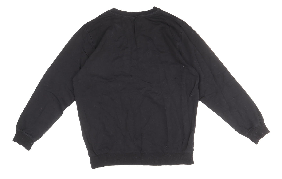 SheIn Womens Black 100% Cotton Pullover Sweatshirt Size L Pullover
