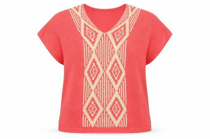 Cellbes Womens Red V-Neck Cotton Pullover Jumper Size 12