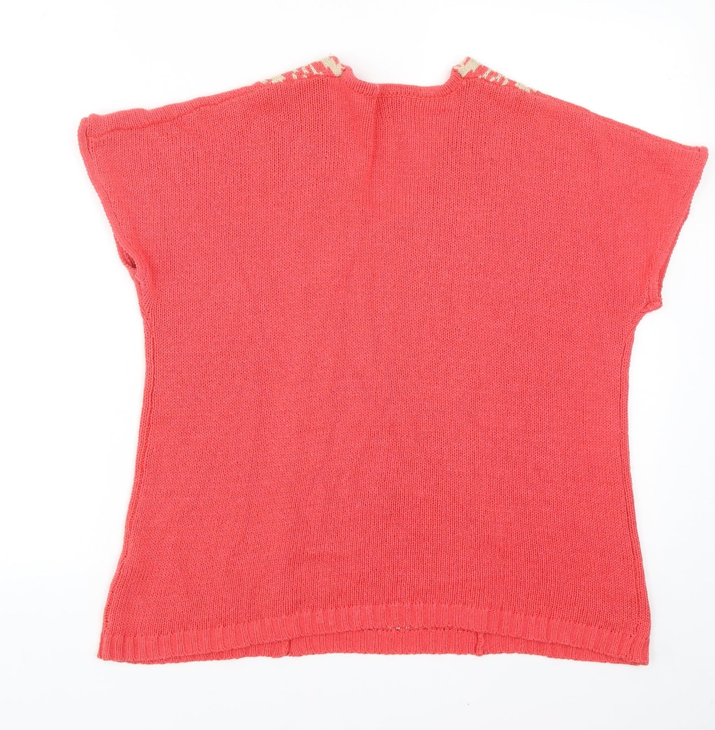 Cellbes Womens Red V-Neck Cotton Pullover Jumper Size 12