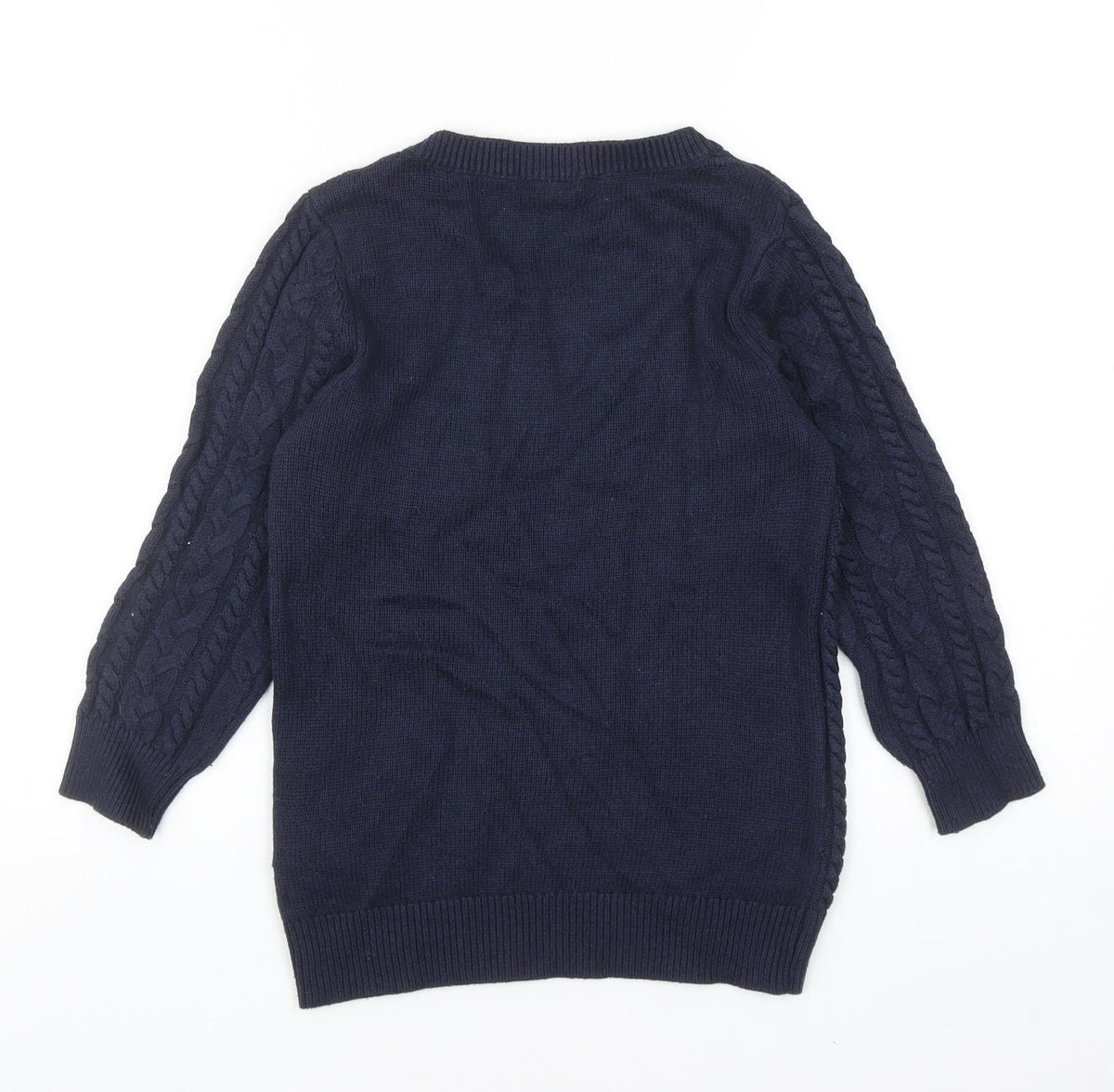H&M Womens Blue Round Neck Polyamide Pullover Jumper Size XS