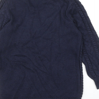 H&M Womens Blue Round Neck Polyamide Pullover Jumper Size XS