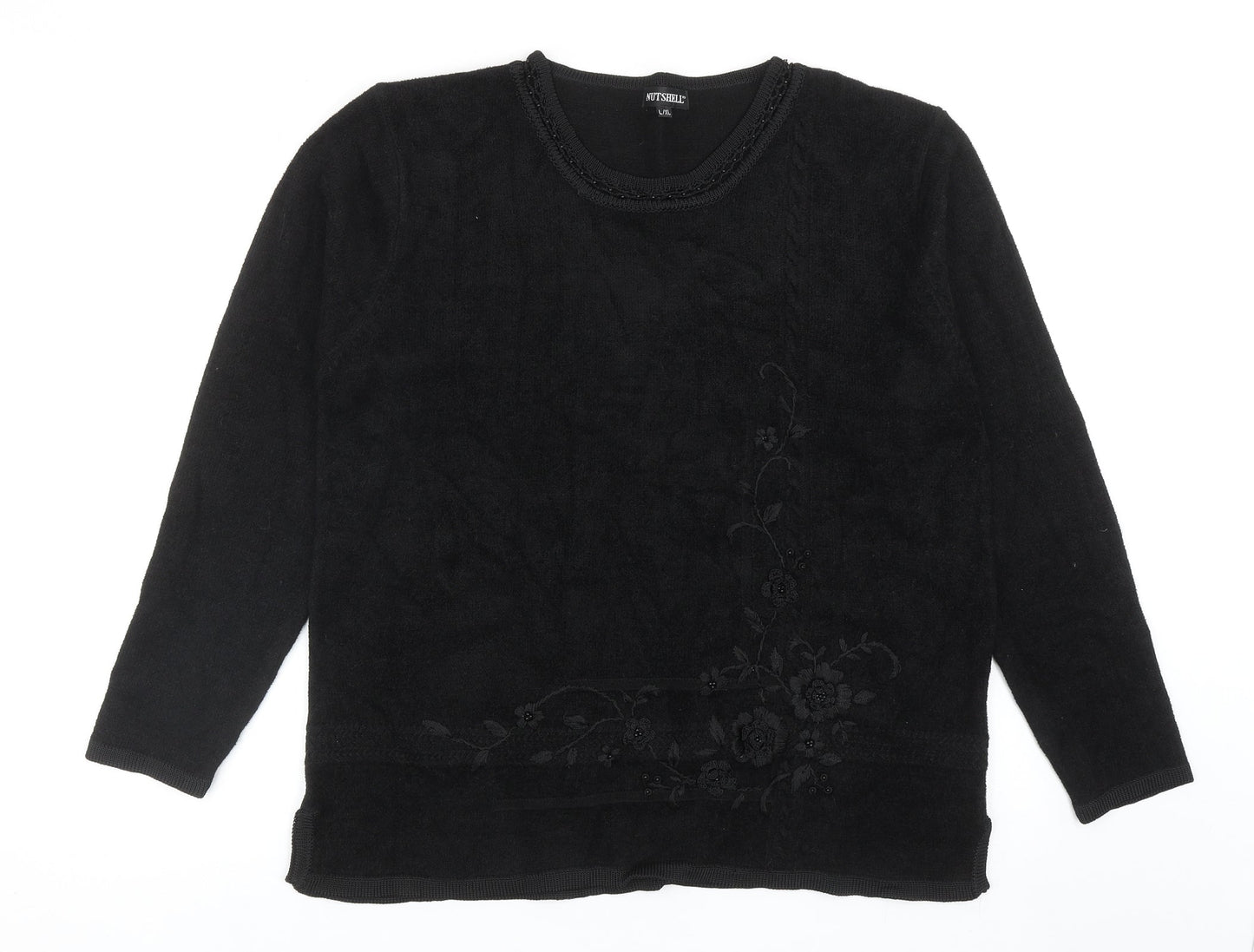 Womens UK Size L Nutshell Black Pullover Jumper