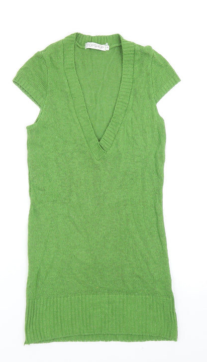 Womens UK Size 10 Topshop Green Pullover Jumper