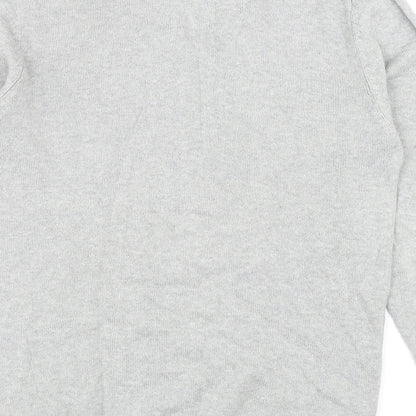 Matalan Mens Grey V-Neck Cotton Pullover Jumper Size S