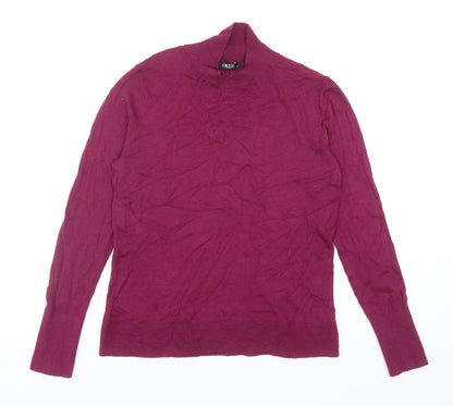 G2000 Womens Purple Mock Neck Acrylic Pullover Jumper Size 8