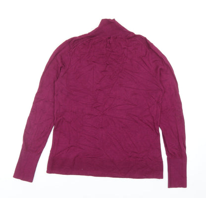 G2000 Womens Purple Mock Neck Acrylic Pullover Jumper Size 8