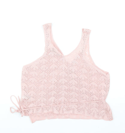 ASOS Womens Pink Acrylic Wrap Tank Size 14 V-Neck