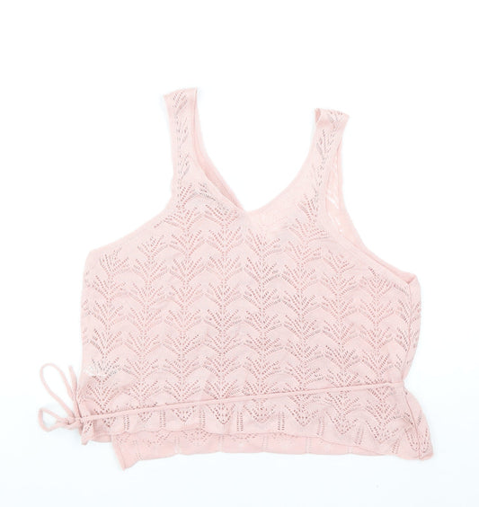 ASOS Womens Pink Acrylic Wrap Tank Size 14 V-Neck