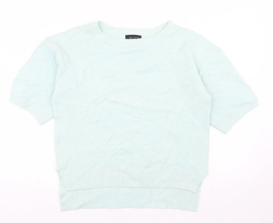 New Look Womens Green Round Neck Acrylic Pullover Jumper Size 8