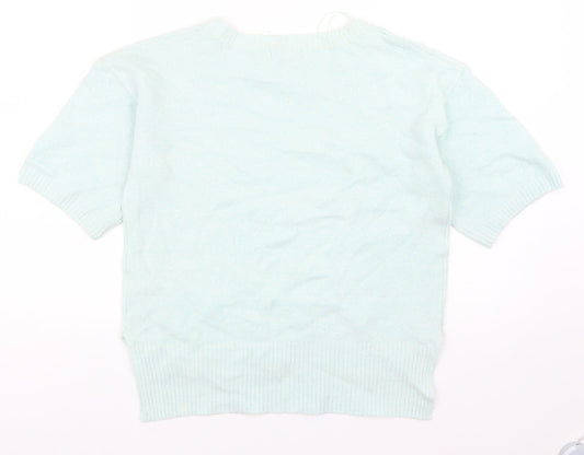 New Look Womens Green Round Neck Acrylic Pullover Jumper Size 8