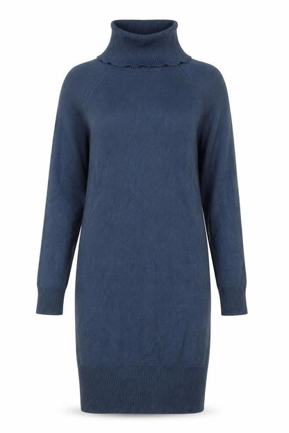 Peacocks Womens Blue Acrylic Jumper Dress Size 8 Roll Neck Pullover