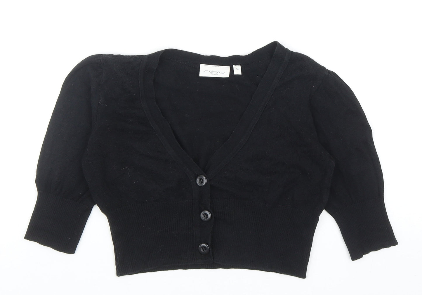 Womens UK Size 6 New Look Black Cardigan Jumper
