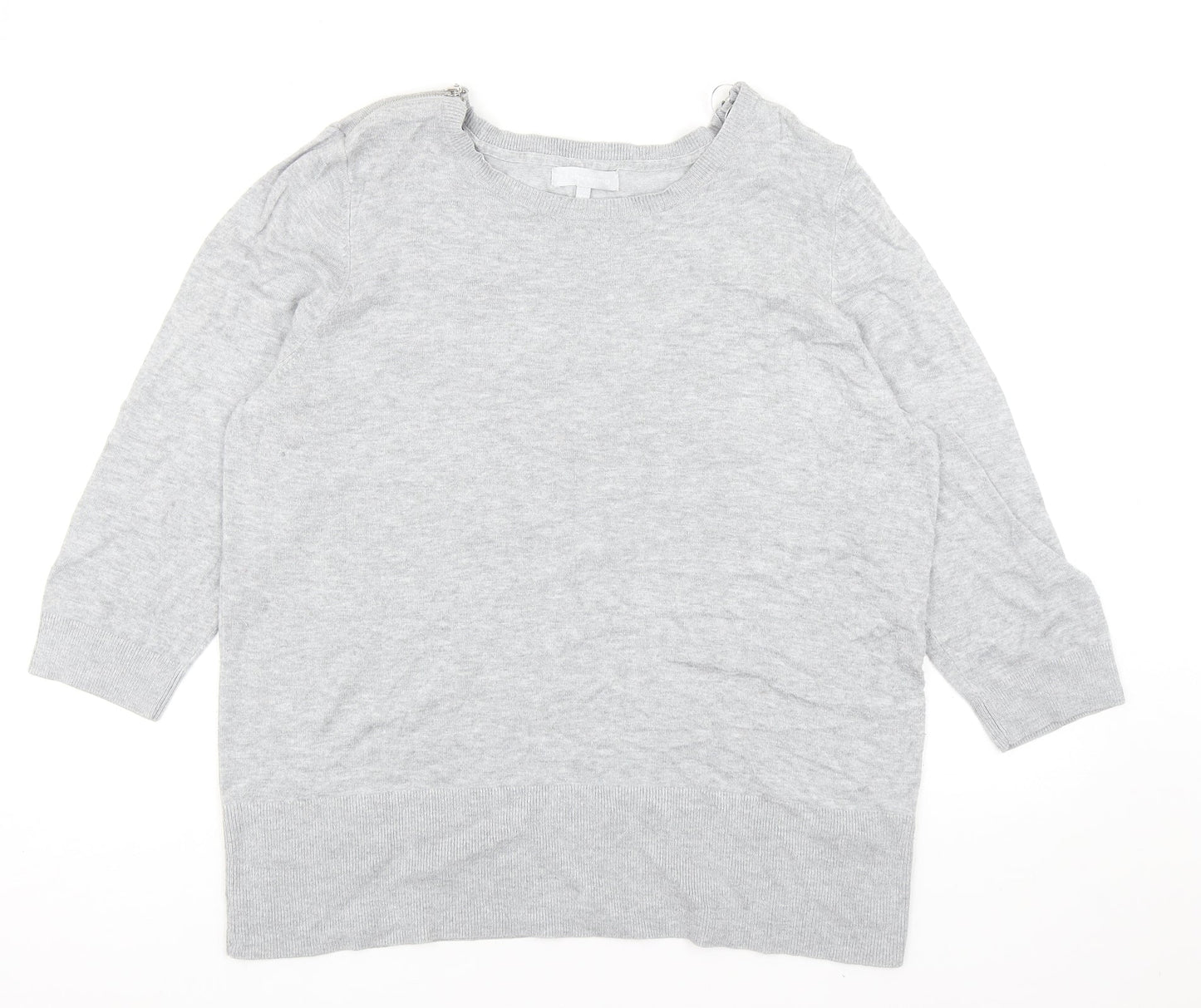 Womens UK Size 20 Red Herring Grey Pullover Jumper
