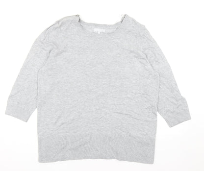Womens UK Size 20 Red Herring Grey Pullover Jumper