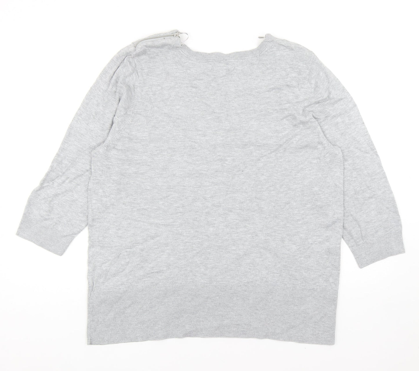 Womens UK Size 20 Red Herring Grey Pullover Jumper