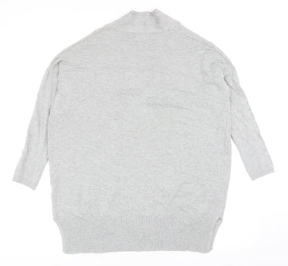 Primark Womens Grey V-Neck Cotton Cardigan Jumper Size 8