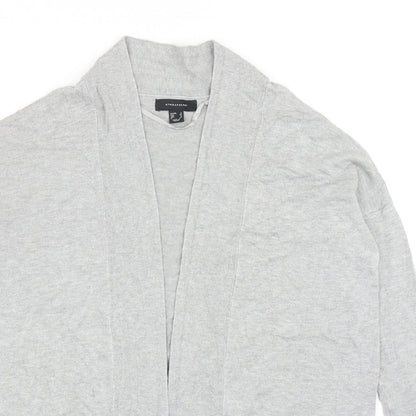 Primark Womens Grey V-Neck Cotton Cardigan Jumper Size 8