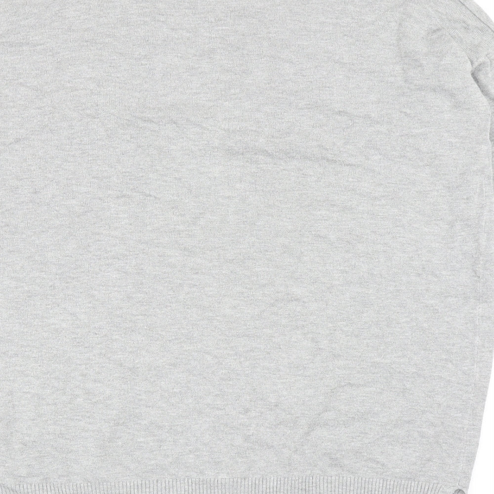 Primark Womens Grey V-Neck Cotton Cardigan Jumper Size 8