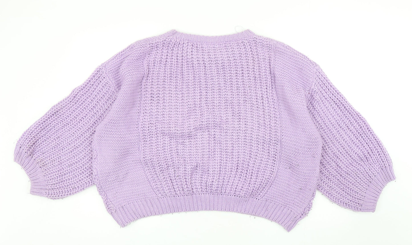 ValleyGirl Womens Purple Round Neck Acrylic Pullover Jumper Size XL