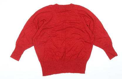 Womens UK Size 14 Marks and Spencer Red Pullover Jumper