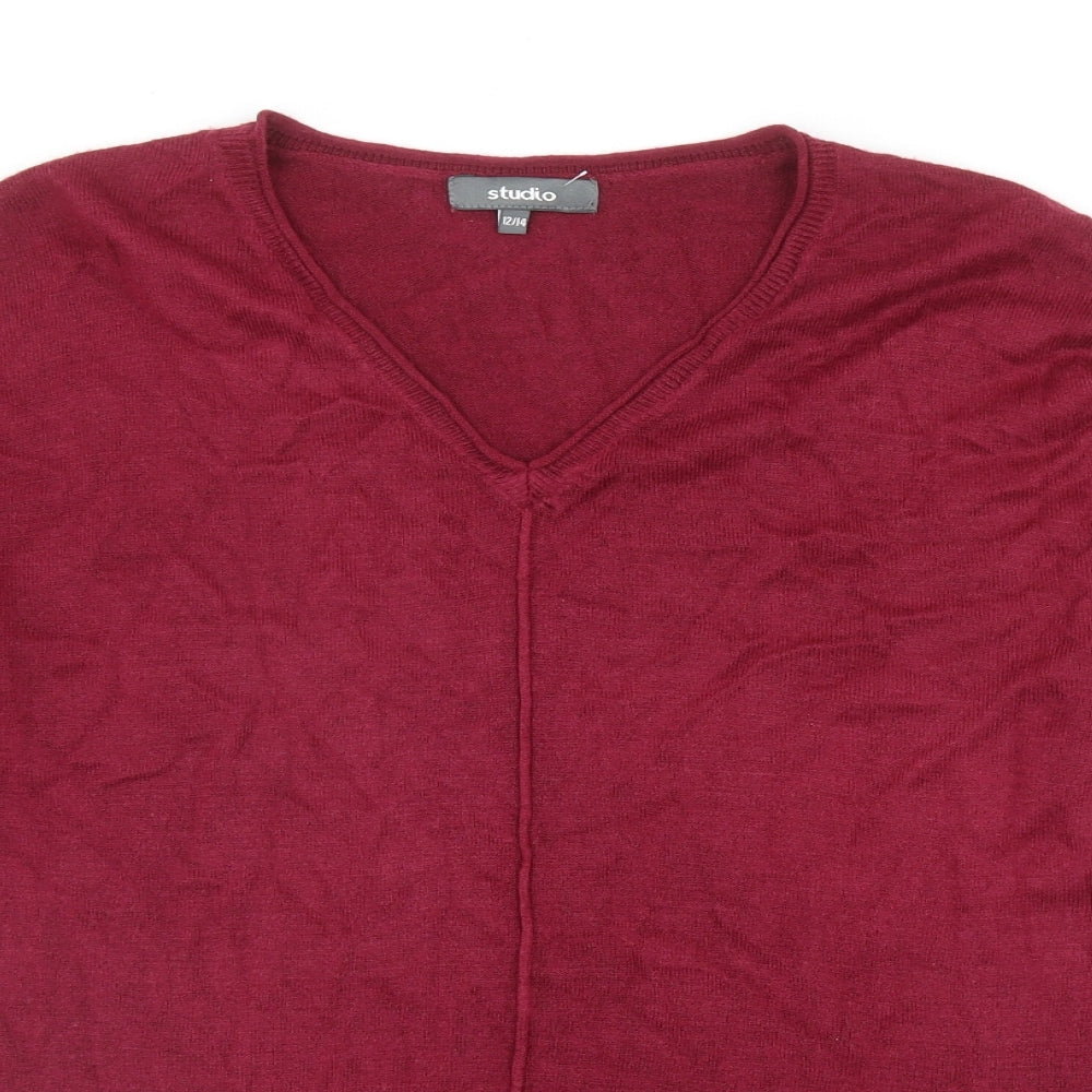 Womens UK Size 12 Studio Red Pullover Jumper